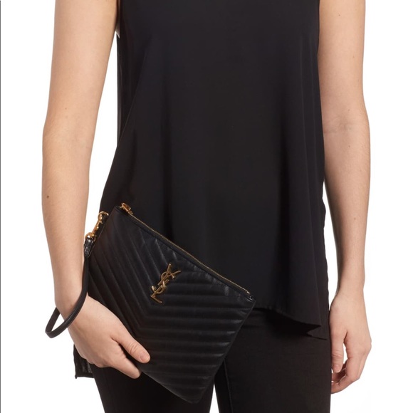 ❌SOLD❌ YSL MATELASSÉ LEATHER POUCH - Picture 7 of 7